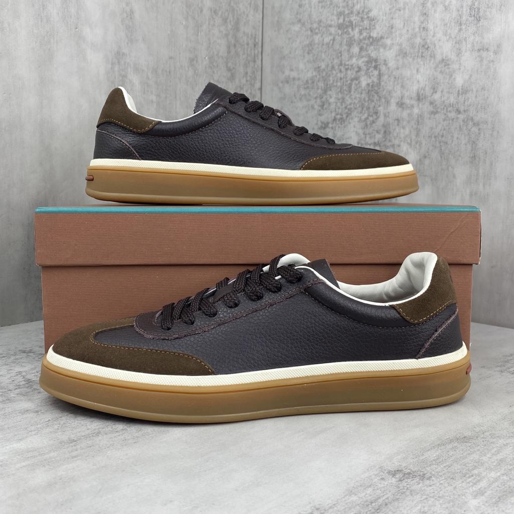 Holiday Gift Luxury Shoes Casual Sneakers Handmade Unisex Style Leather Upper Calfskin Lining Oxford Sole Breathable Non-slip