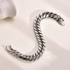 Herren Grobe 8/10/12/15MM Edelstahl Kubanische Kette Armbänder, Nie Verblassend Silberfarbe Metall Hip Hop Männliches Armband pulseira