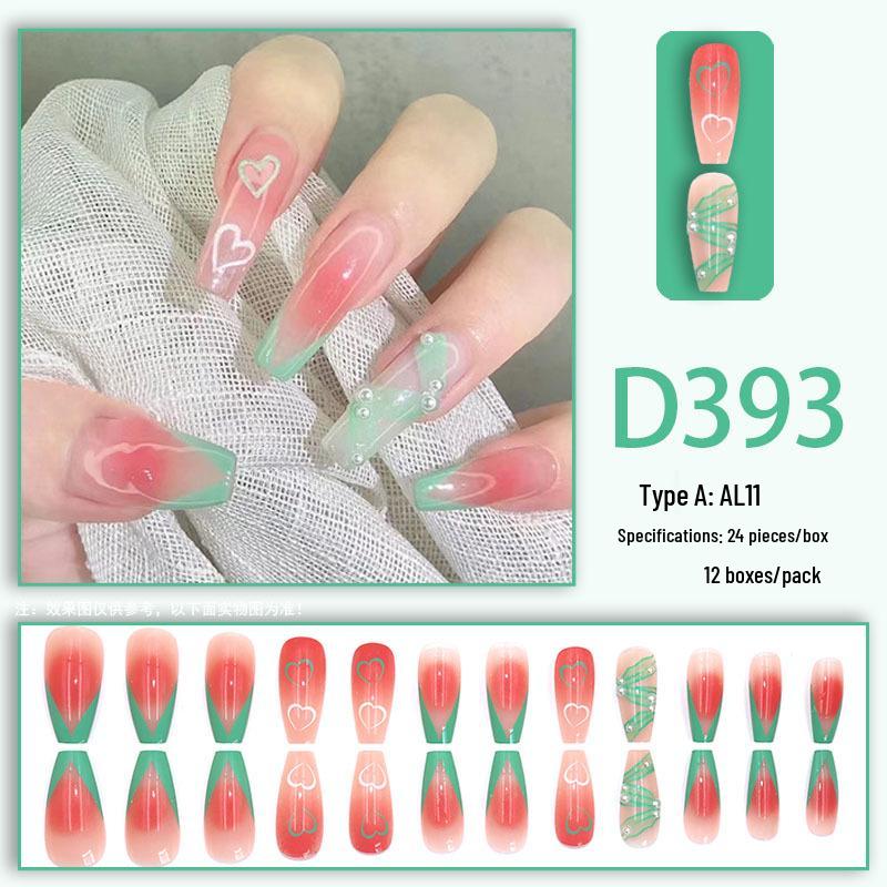 Summer Fresh Peach Heart Ombre Nail Art with Diamond Accents