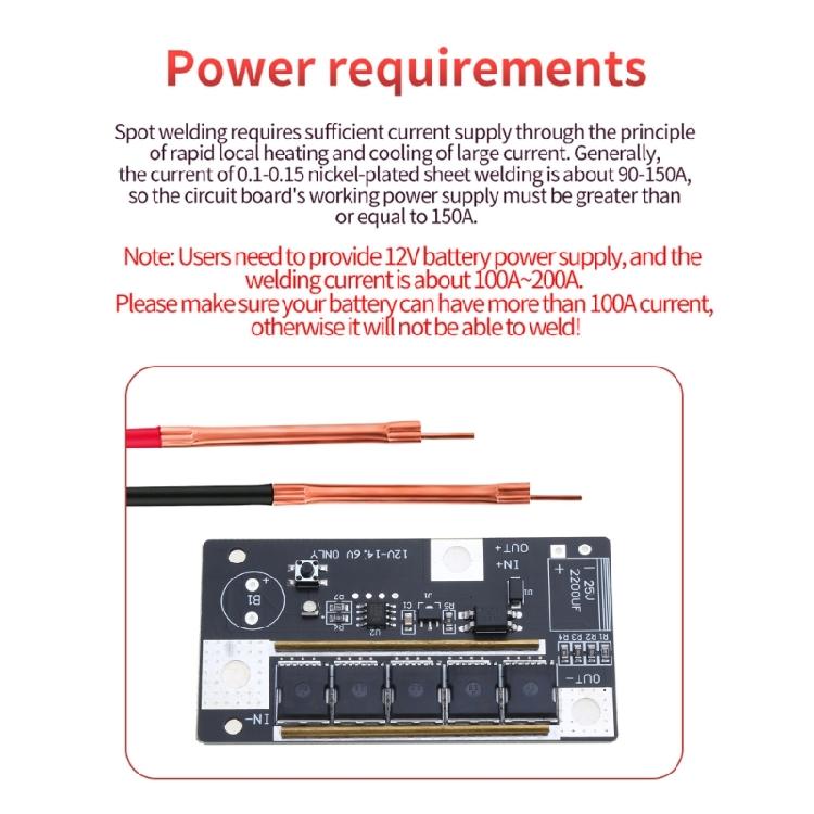 Punktschweißer PCB Leiterplatte 12V 90-150A Batterie Energiespeicher Punktschweißer