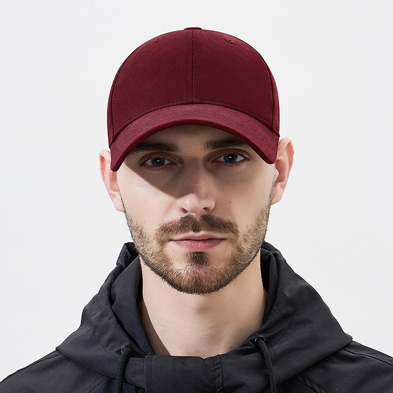 

Unisex Plain Cotton Baseball Cap - European & American Style, Curved Hard Brim, Sun Protection Adjustable