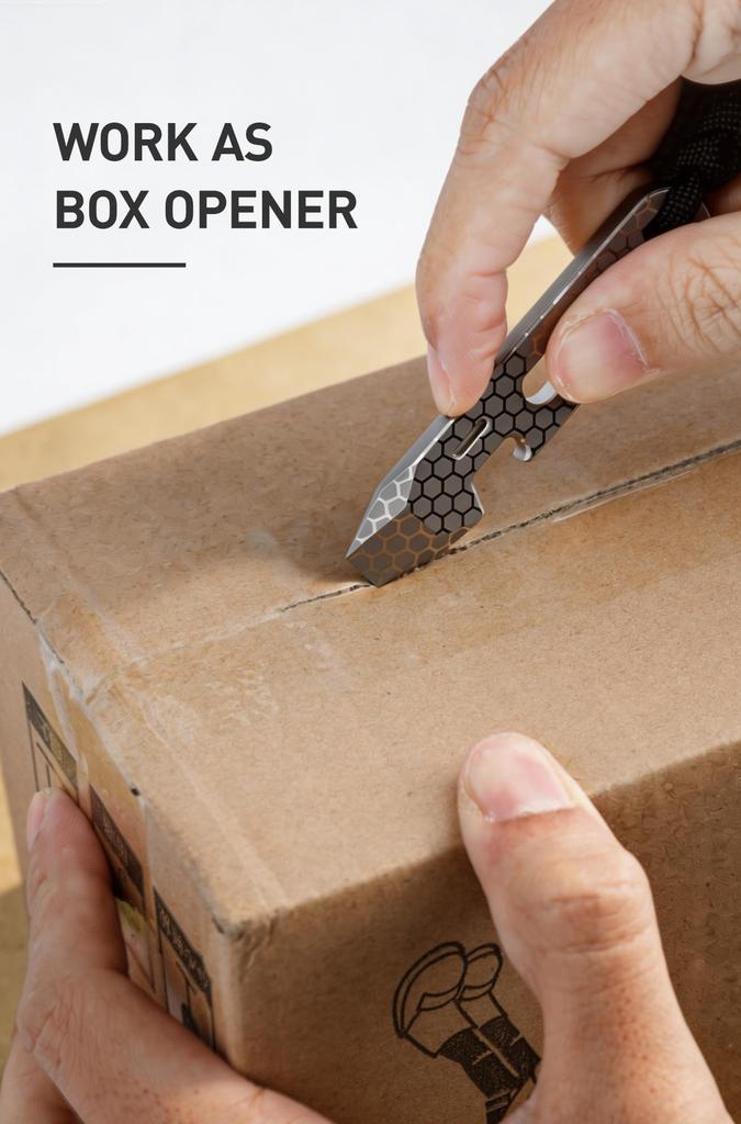 KEEPO LINK Titanium EDC Pry Bar with Bottle and Ruler Opener, Wrench, (OLT03)