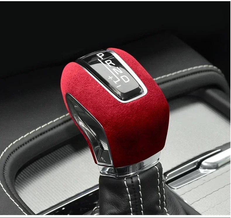 Alcantara Suede Gear Shift Knob Cover for Volvo XC60 XC90 S60 V60 S90 V90 2015-2023