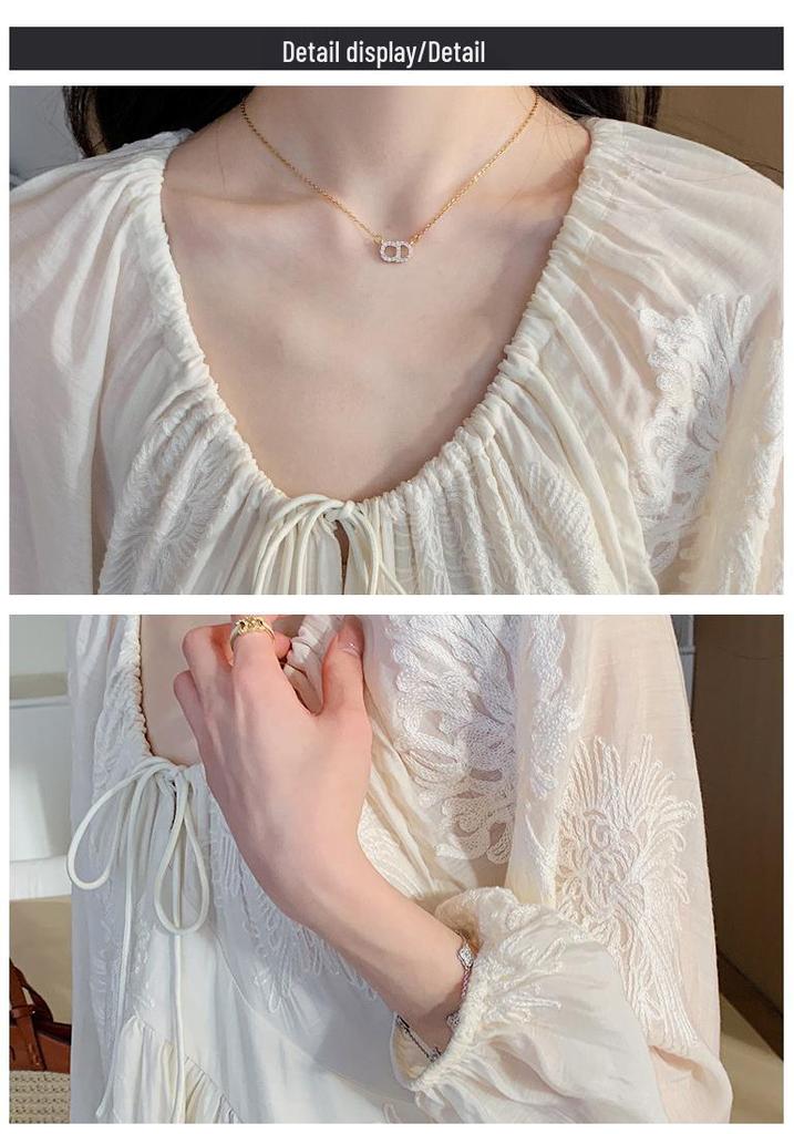 2026 New Style Korean Embroidered Plus Size Maternity Dress for Spring/Summer