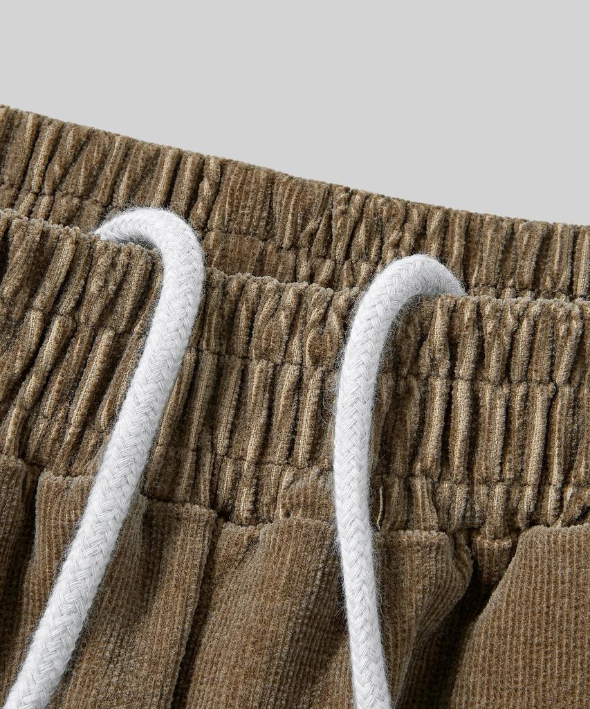 Beodeonteu Basic Wide Corduroy Elastic Pants [Timber]
