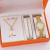 [HF][H[HS]6Pcs Women's Rhinestone Quartz Watch Set Fashion Wrist Watch & Jewelry Set Gift