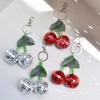 WTEMPO Green Leaves Cherry Shaped Keychains Mini Disco Balls Keychains Car Key/Door Key/Bag/ Backpack Keychain Pendents Festive Home Decor Ornaments