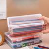 4PCS  Pencil Case Box Transparent Plastic Pencil Box For Students Without Printing Case Supplies Pencil Sundries Storage Box