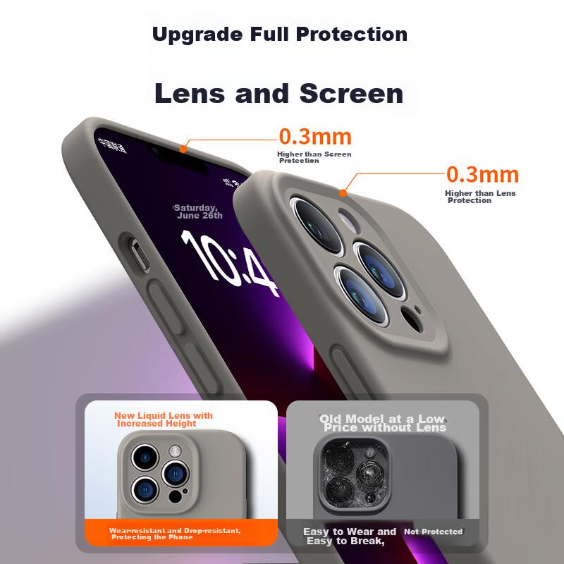 IPhone 13 Pro Case, IPhone 13 Pro Protective Cover, Full Lens Protection, Liquid Silicone, Ultra-Thin, Shockproof, Simple Soft, Dark Purple