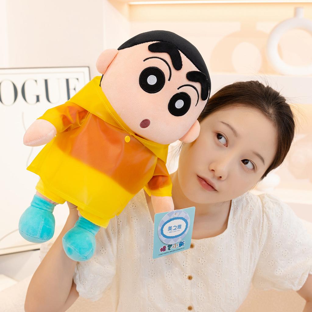 Original Crayon Shin Chan Plushies With Raincoat Soft Cuddly Japanese Style Anime Kawaii Doll Xmas Gifts Girl