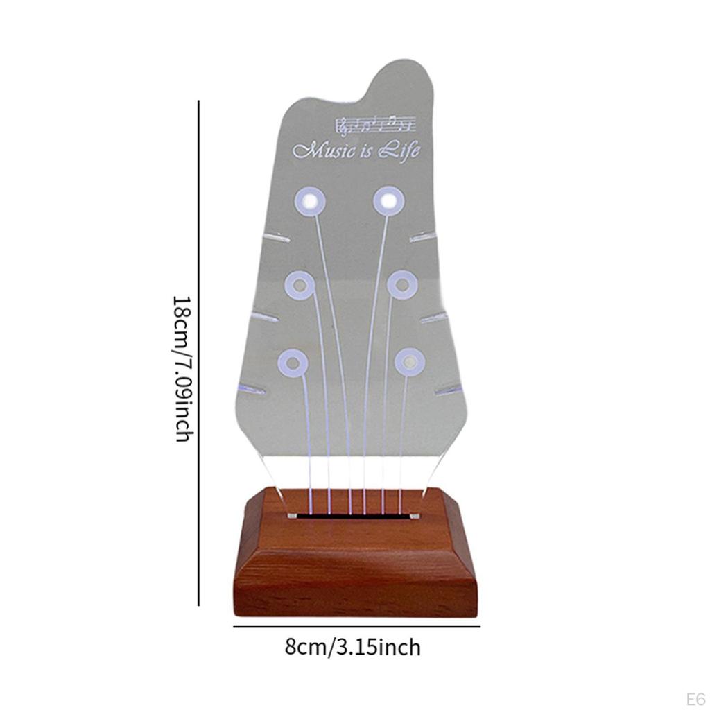 Electric Guitar Pick Holder Acrylic Display Wood Base for Players