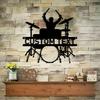 Metal Drummer Name Sign, Personalized Music Studio Wall Art, Drum Kit Decor, Birthday Gift for Son