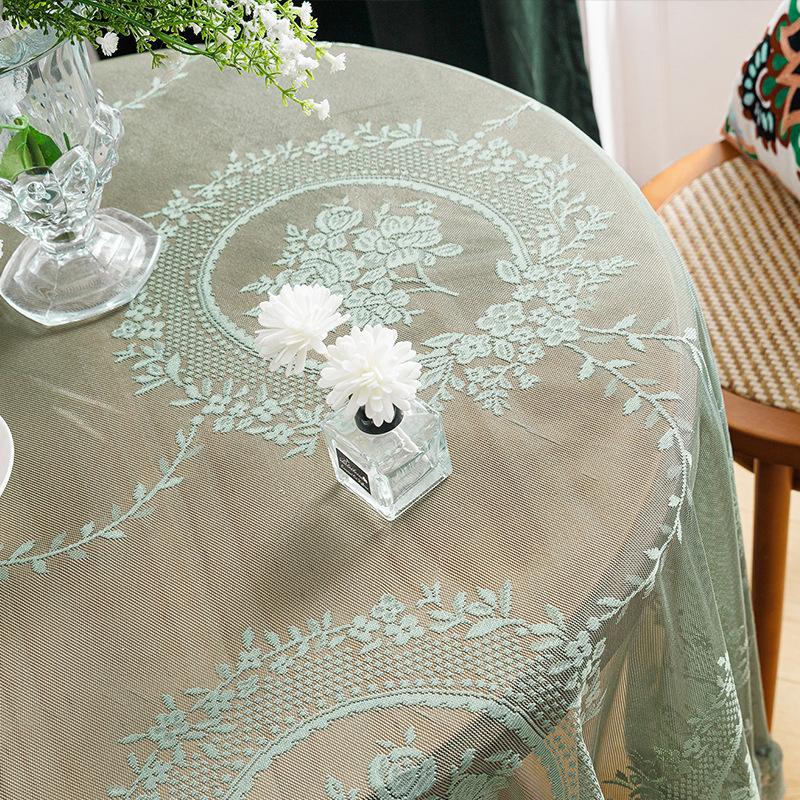 Pastoral Hollow Lace Tablecloth Round Window Grilles Ruffle Edge Tablecloth Small Fresh Lace Tablecloth