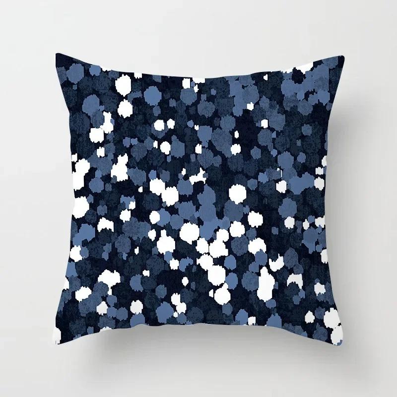 Blue Plaid Decorative Pillowcase Car Ornaments Office Living Room Sofa Home Pillowcase
