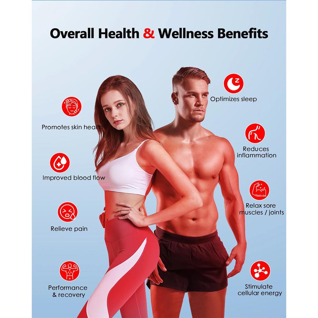 LED Red Light Therapy Panel Lamp for Facial Anti Aging Skin Care Beauty 225 LED Light Body Pain Relief Physical Therapy Tools