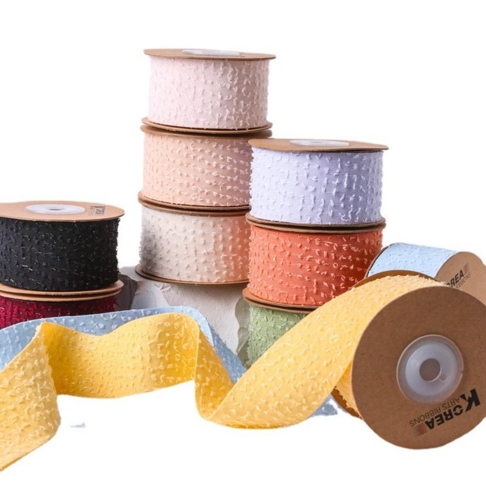 25MM Width Handmade Bow Ribbon Double-sided Concave Convex Textured Ribbon Material Handmade 10yards Hair Sewing Accessories