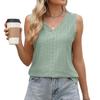 Casual Women's Tank Top Loose Solid Color Sleeveless V-neck Basic Vest For Daily Wear