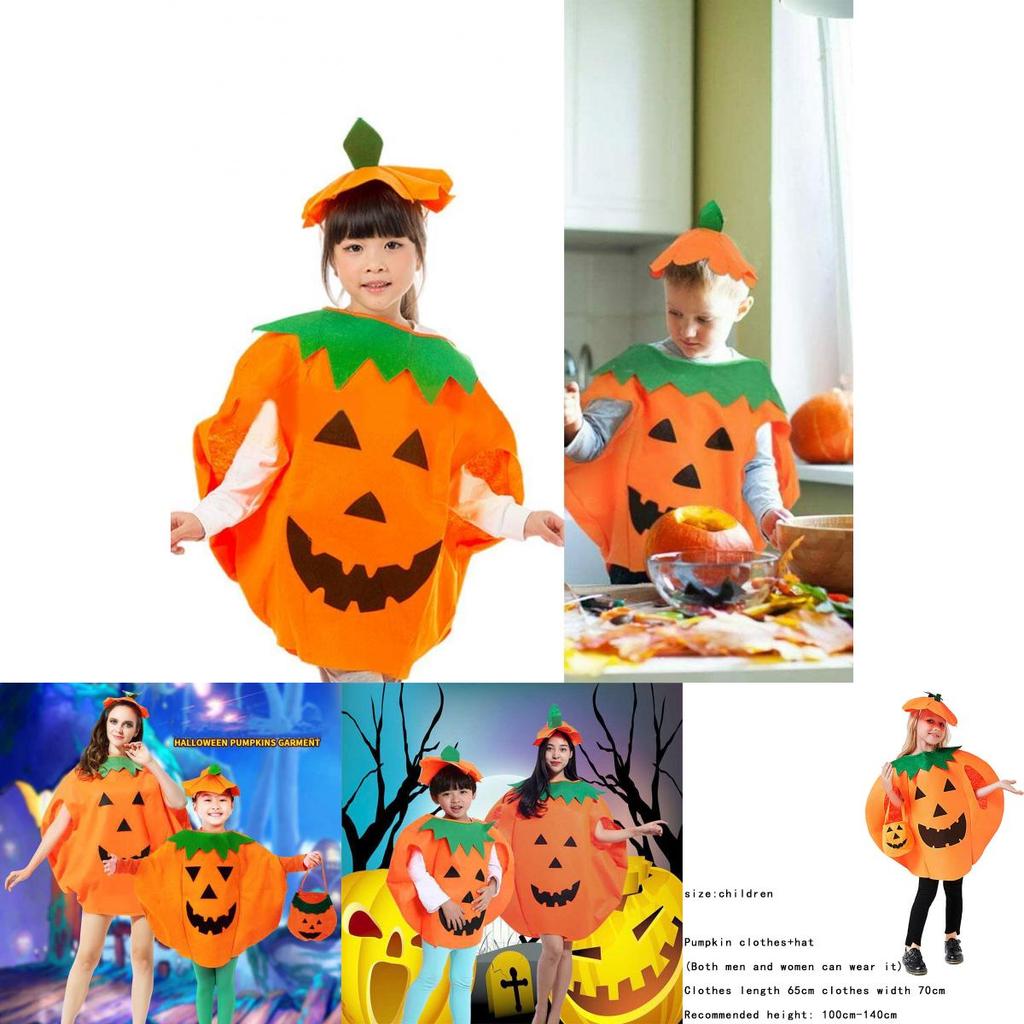 Festive Pumpkin Suit Set For Halloween Party And Cosplay