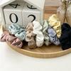 Matte Luster Muted Color Scrunchies Minimalist Gray Blue Elastic Bands Soft Touch Hair Ties For Daily Casual Wear