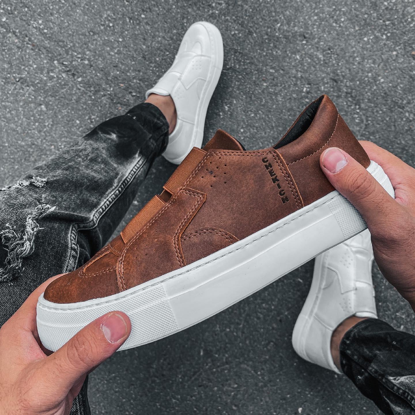 

Chekich Мужская обувь Повседневная обувь Коричневый цвет на резинке из искусственной кожи Повседневная Спортивная унисекс Коричневая легкая брендовая белая подошва Офисная CH033