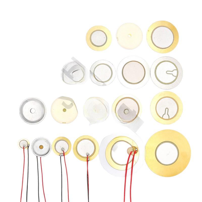 Piezoelectric Ceramic Buzzer with Aluminum Solder & Copper Lead, Diameter Options: 12/15/18/20/27/35/50MM