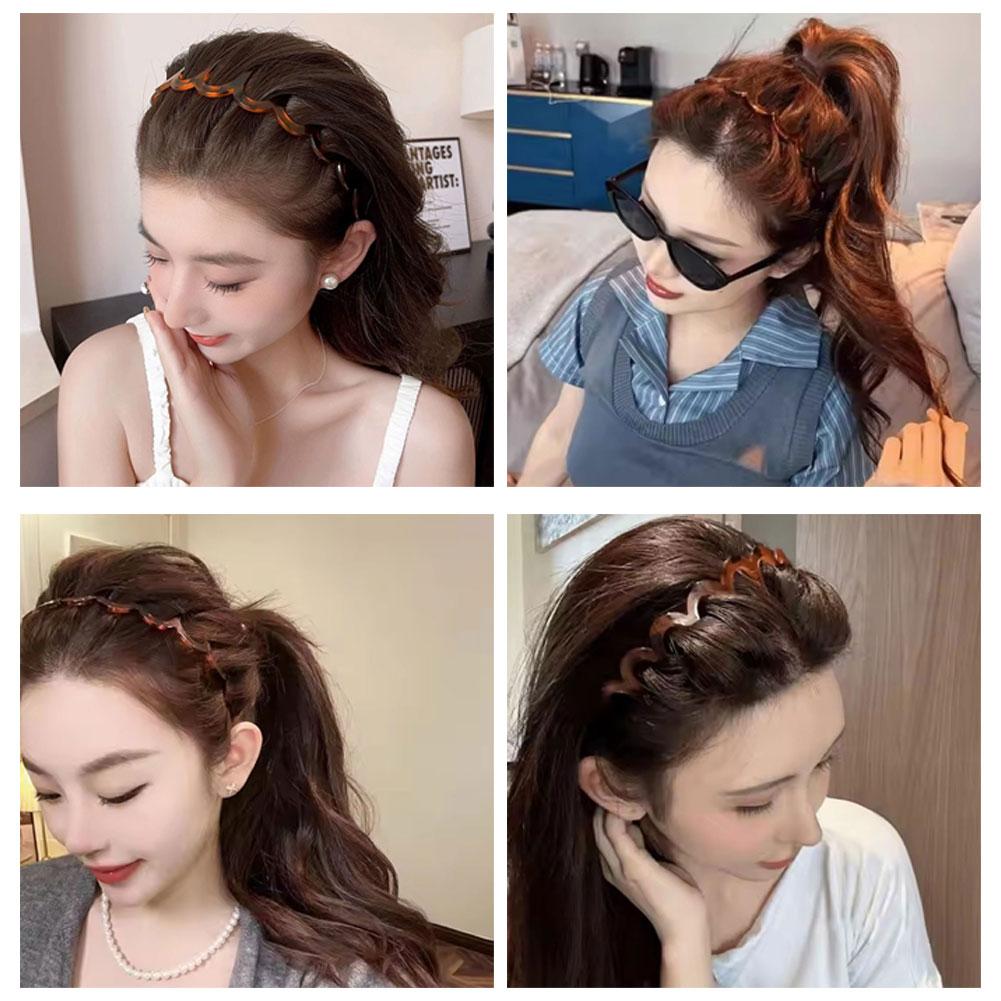 U-Shaped Fashion Tooth Hair Comb Headband for Women - Reversible Korean Style High Cranium Headbands with Teeth for Teen Girls