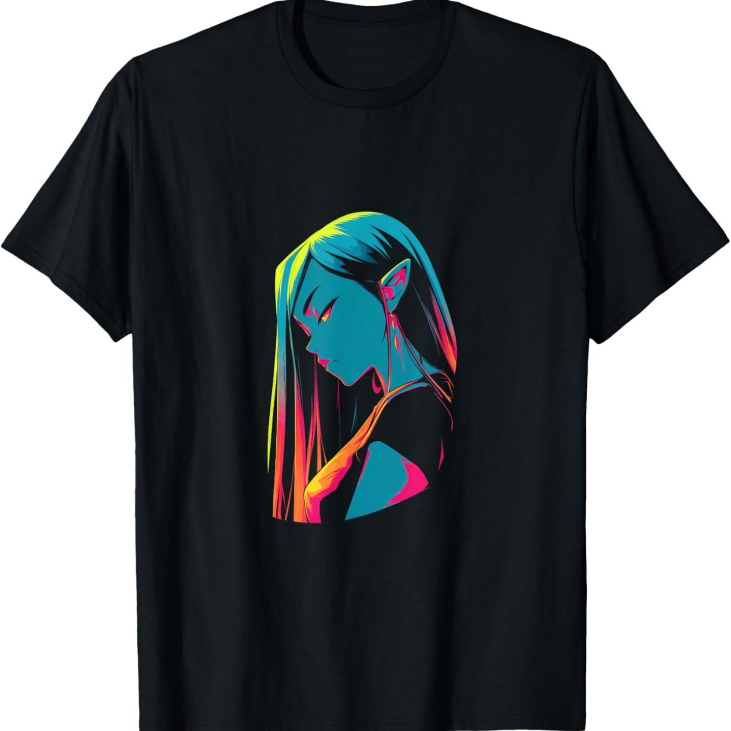 Cyberpunk Anime Girl XII T-Shirt S чёрный