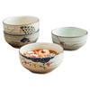 Underglaze Ceramic Rice & Soup Bowl Set with Chopsticks - Chinese National Style Tableware for Home & Restaurants