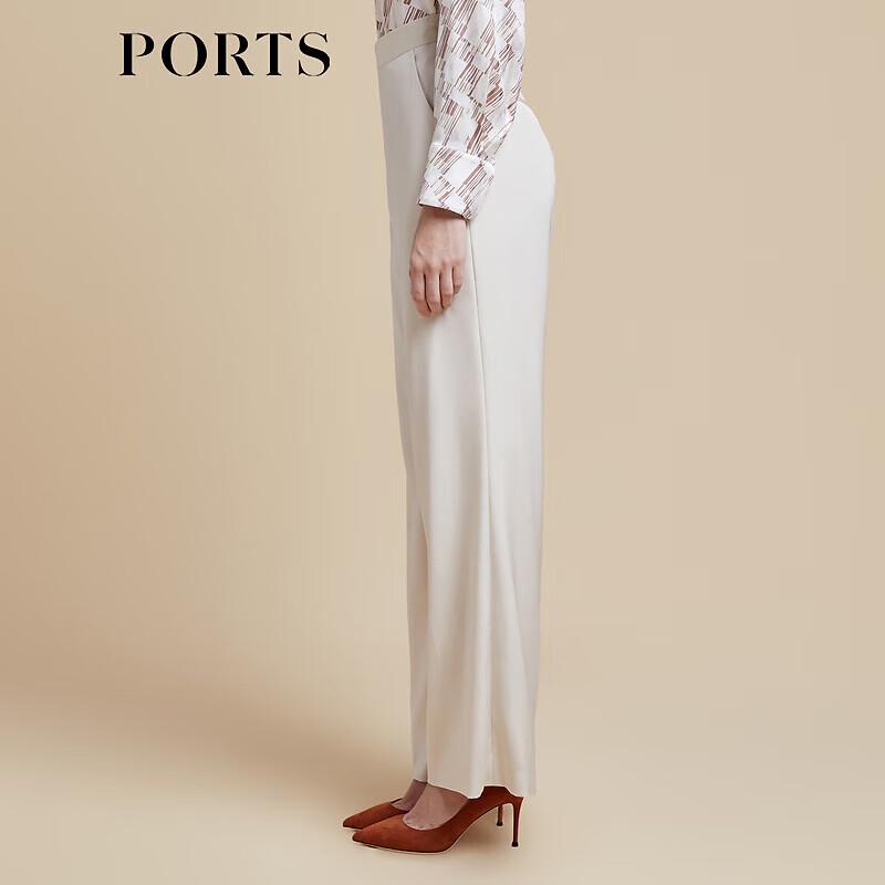 PORTS Women's Oatmeal Gray Wide-Leg Pants