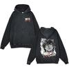 Baki Hanma Anime Streetwear Hoodie Heavyweight Cotton Washed Vintage Style Mens Long Sleeve Pullover