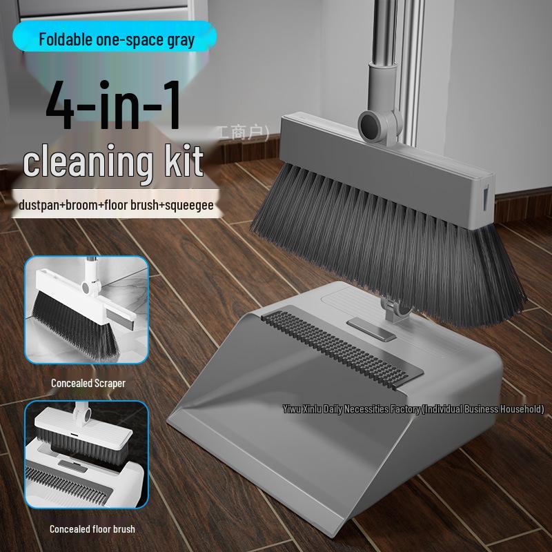 Haushaltsbesen- und Kehrschaufel-Set mit Abzieher - Effizientes Kehrwerkzeug