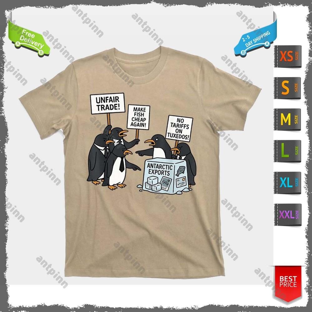 Penguins Protest Against Tariffs Penguin Tariff T-Shirt Usinex Unisex T-Shirt S