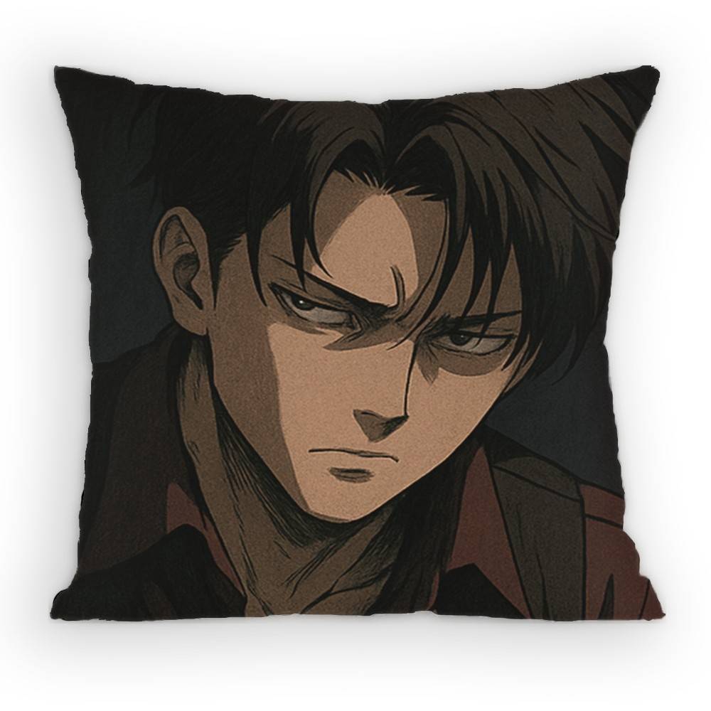 Attack On Titan Levi Ackerman Pillow Case Antidustmite Pillowcase Invisible Zipper Silky Short Plush Sofa Cushion Cover