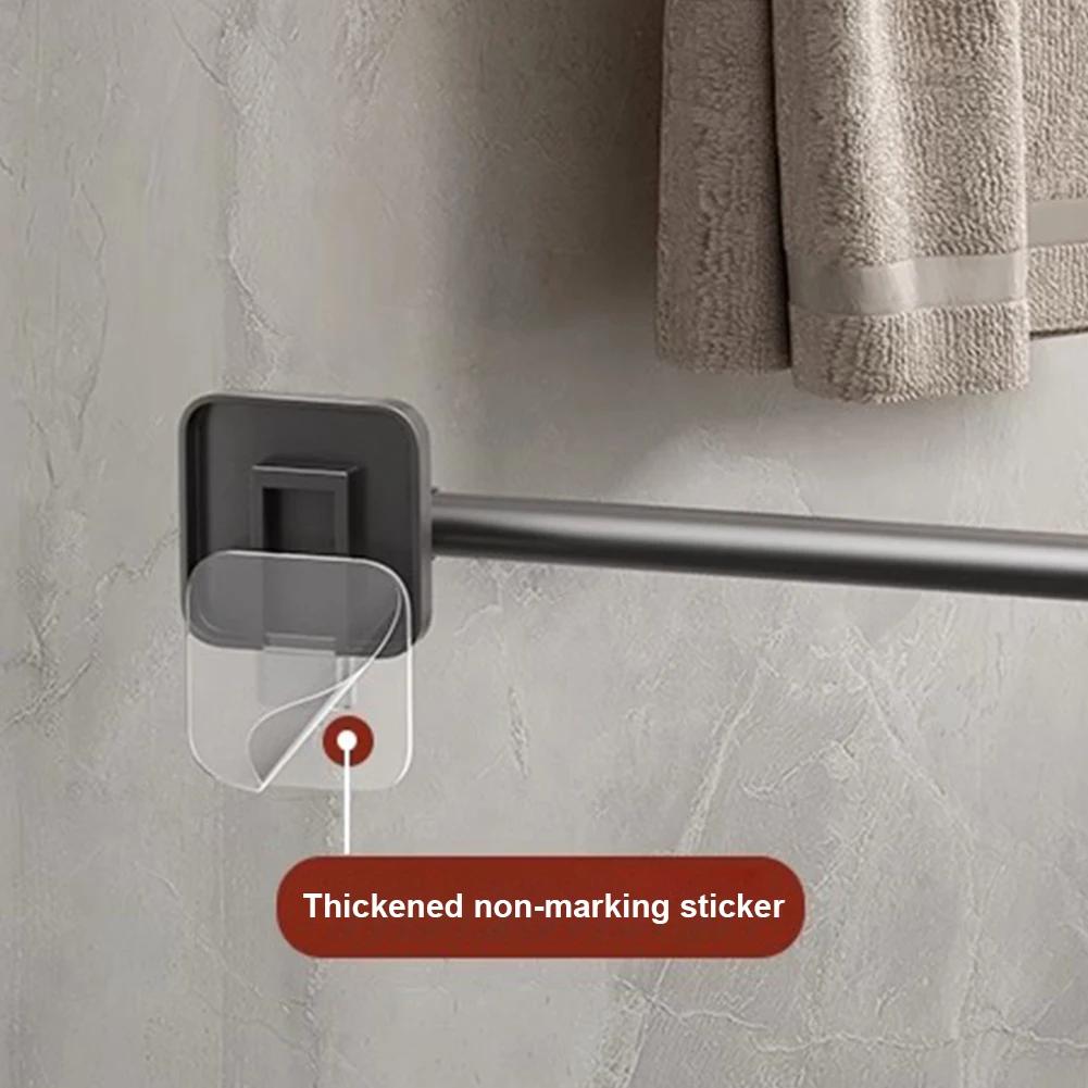 Towel Bar Rack Self-Adhesive Wall Mounted Towel Shelf Metal Bathroom Towel Organizer No Drilling Bathroom Accessories
