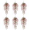 1/2/3/6Pcs Hanging Artificial Violet Flower UV Resistant Realistic Fake Flower Wedding Party Indoor Outdoor Garden Wall Hanging Faux Flower Decoration