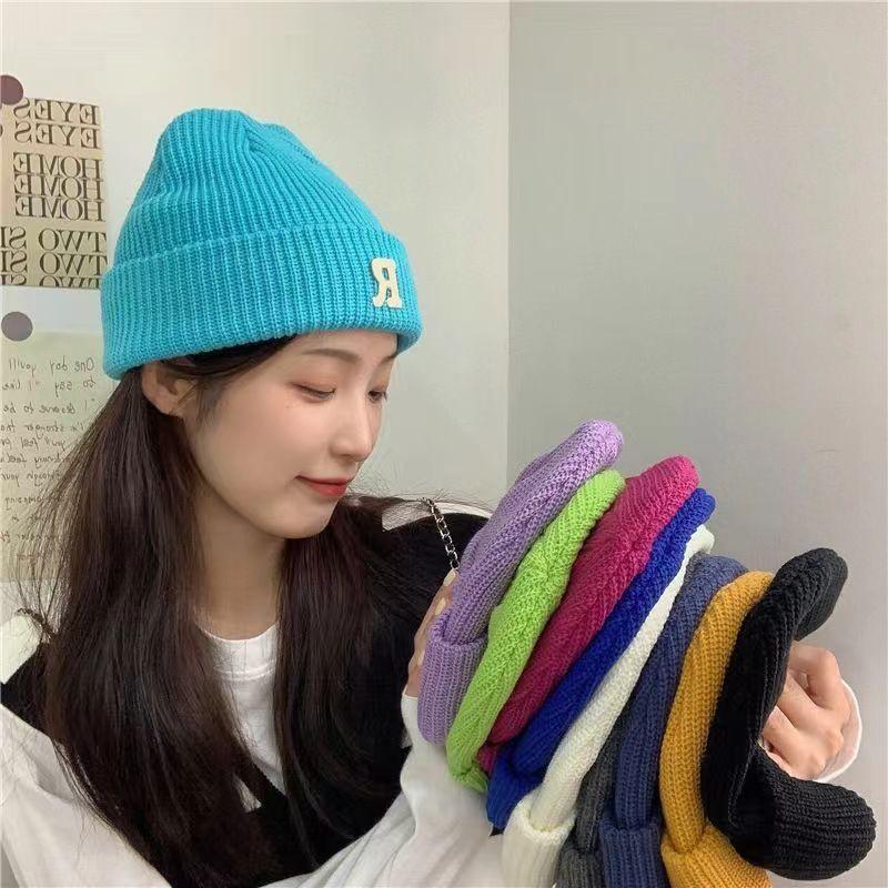 Wool Hat Autumn and Winter Student Hat Women's Day High Value Rough Knitted Versatile Loose Big Head Circumference Cold Hat