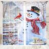 2 pieces, Christmas snowman snow landscape curtains -30% blackout - suitable for living room, bedroom, kitchen, home decoration