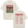 Vintage Washed Rapper Bruno Mars New Album  Graphic T Shirts Mens Hip Hop Pop Loose Fashion Short Sleeve Tshirt Streetwear