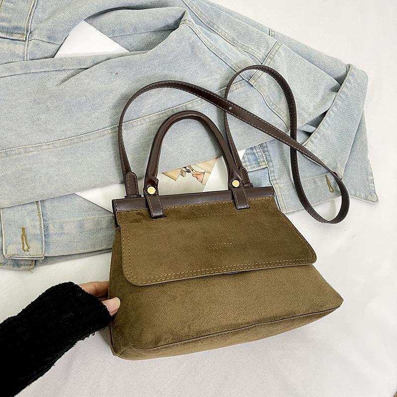 Fashion suede small bag women's new niche shoulder messenger bag high-end small bag
