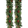 Christmas LED Rattan Garland Decorative Green Christmas Garland Artificial Xmas Tree Rattan Banner Decoration Wreath Ornaments