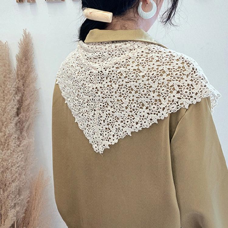Feminine Cotton Lace Scarf Elegant Floral Embroidery Shawl Stylish Fashion Accessory for Spring Summer Fall Outfits