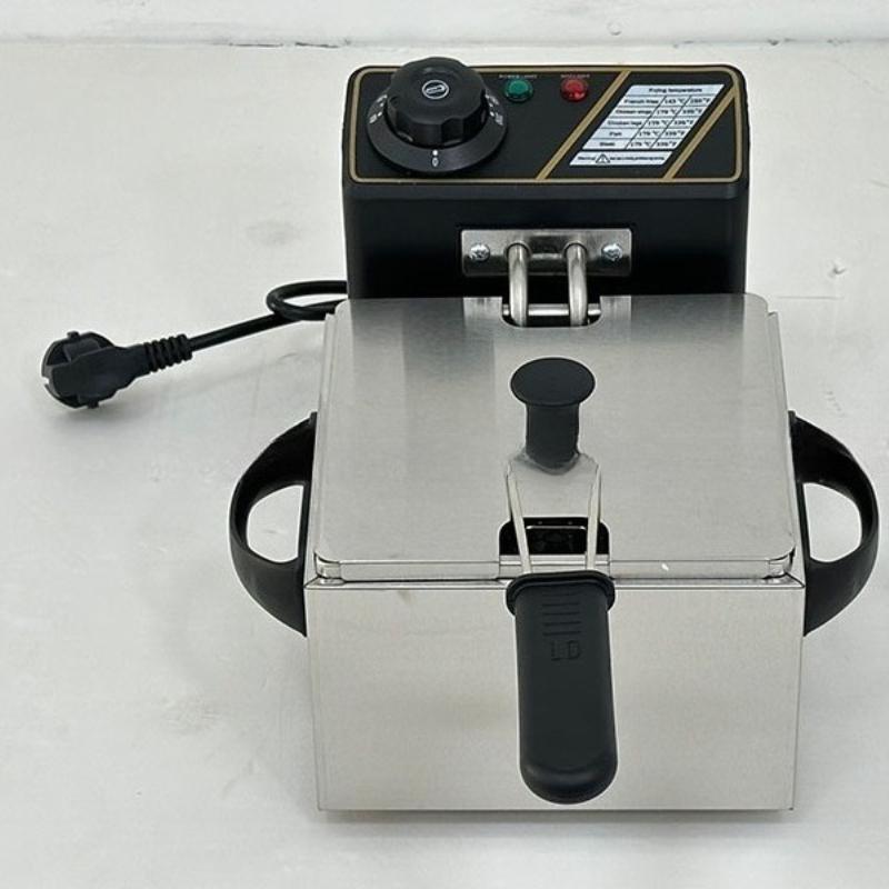 220V Haushalt 2L Multifunktions Elektrischer Frittierkorb Edelstahl Grillofen Hähnchen Pommes Frites Einzelzylinder