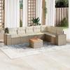 VidaXL Garden Lounge Set with Cushions 8 Pcs Beige Braided Resin 3225477