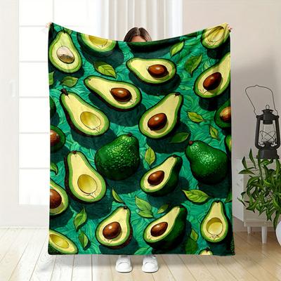 Avocado-Print Flanelldecke Schlafzimmerdecke für Wohnzimmer Sofa Mittagspause Weicher Überwurf für Festival eines Freundes Geschenk
