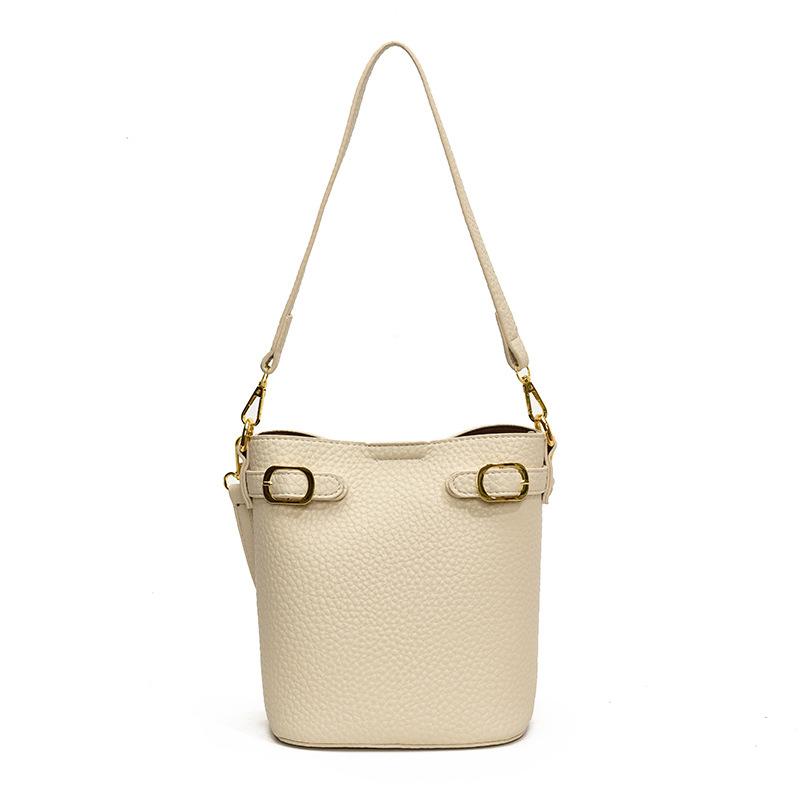 Retro bucket bag women's autumn and winter new casual simple texture messenger bag fashionable commuter shoulder bag women