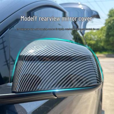 Tesla Model Y/3 Carbon Fiber Rearview Mirror Cover - Decorative Protective Shell for 25-Year Application