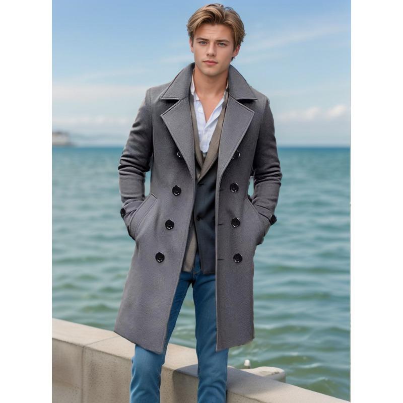 Independent Station Woolen Coat Мужское шерстяное пальто средней и длинной длины S