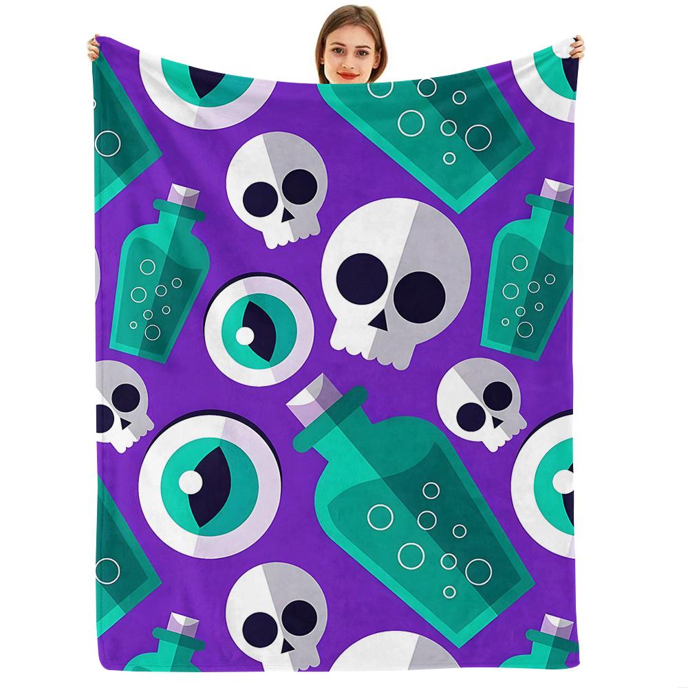 Retro Pink Shell Anime Cartoon Flannel Blanket Soft Warm Throw for Bedroom Sofa Car Kids Holiday Gift