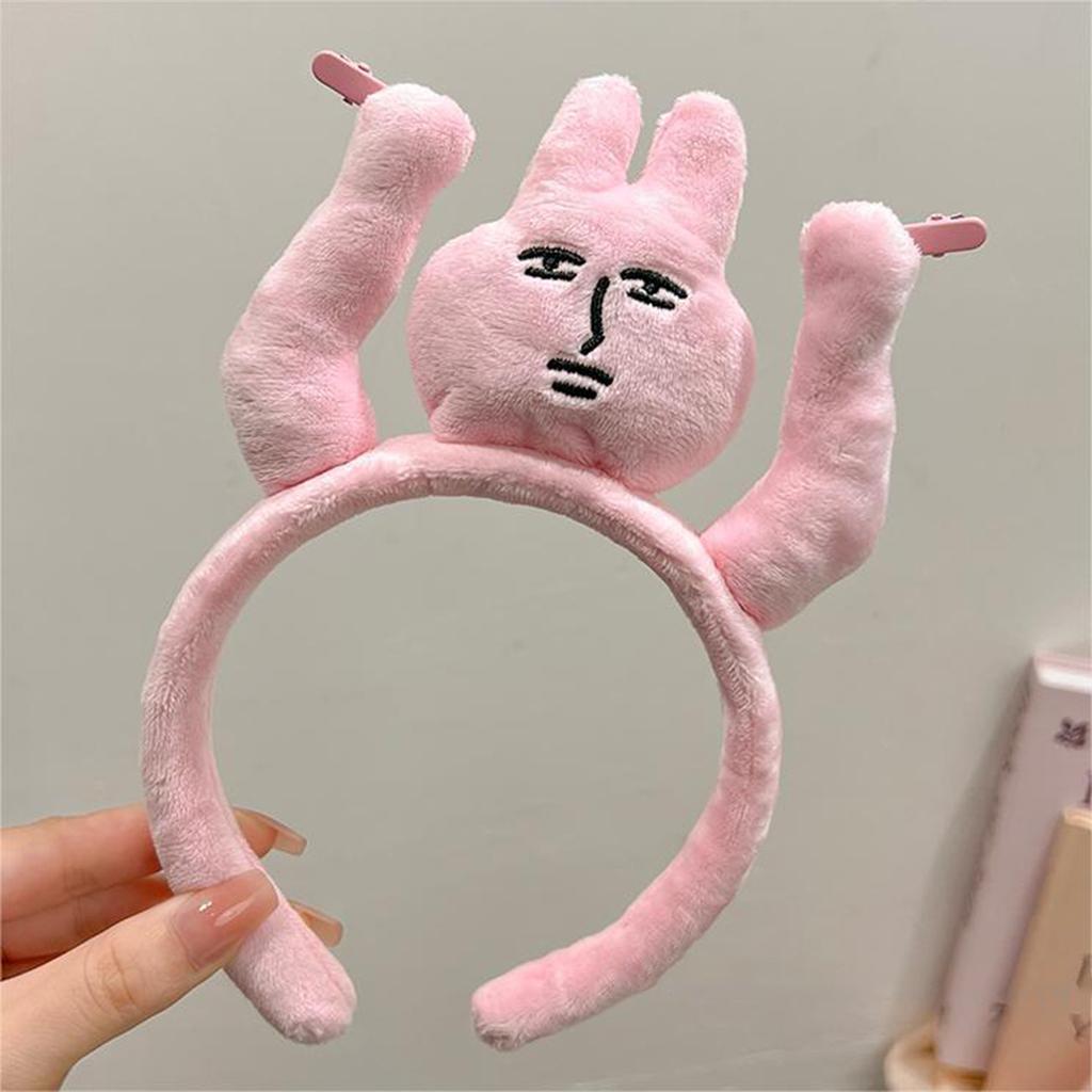 1pc Fun Raise Your Hands to Pull Your Hair, Pink Bunny Headbands, Funny Fun Headbands, Grab Bangs, Hair Ties, Cartoon Headwear