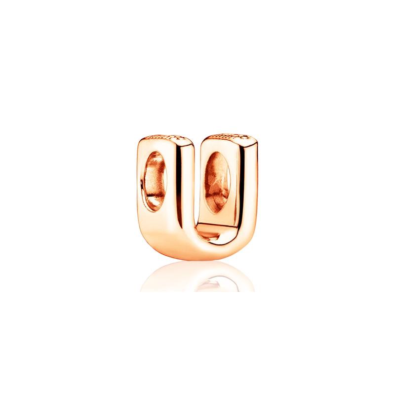 Sparking Rose Gold Plated 26AZ Letter Charm Bead Charms Dangle Compatible With copper Authentic Snake Bracelets Necklaces Bead Charms Ideal For Diy J